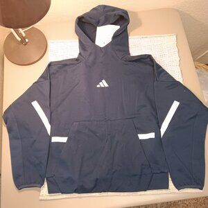 adidas women's Z.N.E. stripe lines funnel neck navy hoodie sz S - NWT Sample